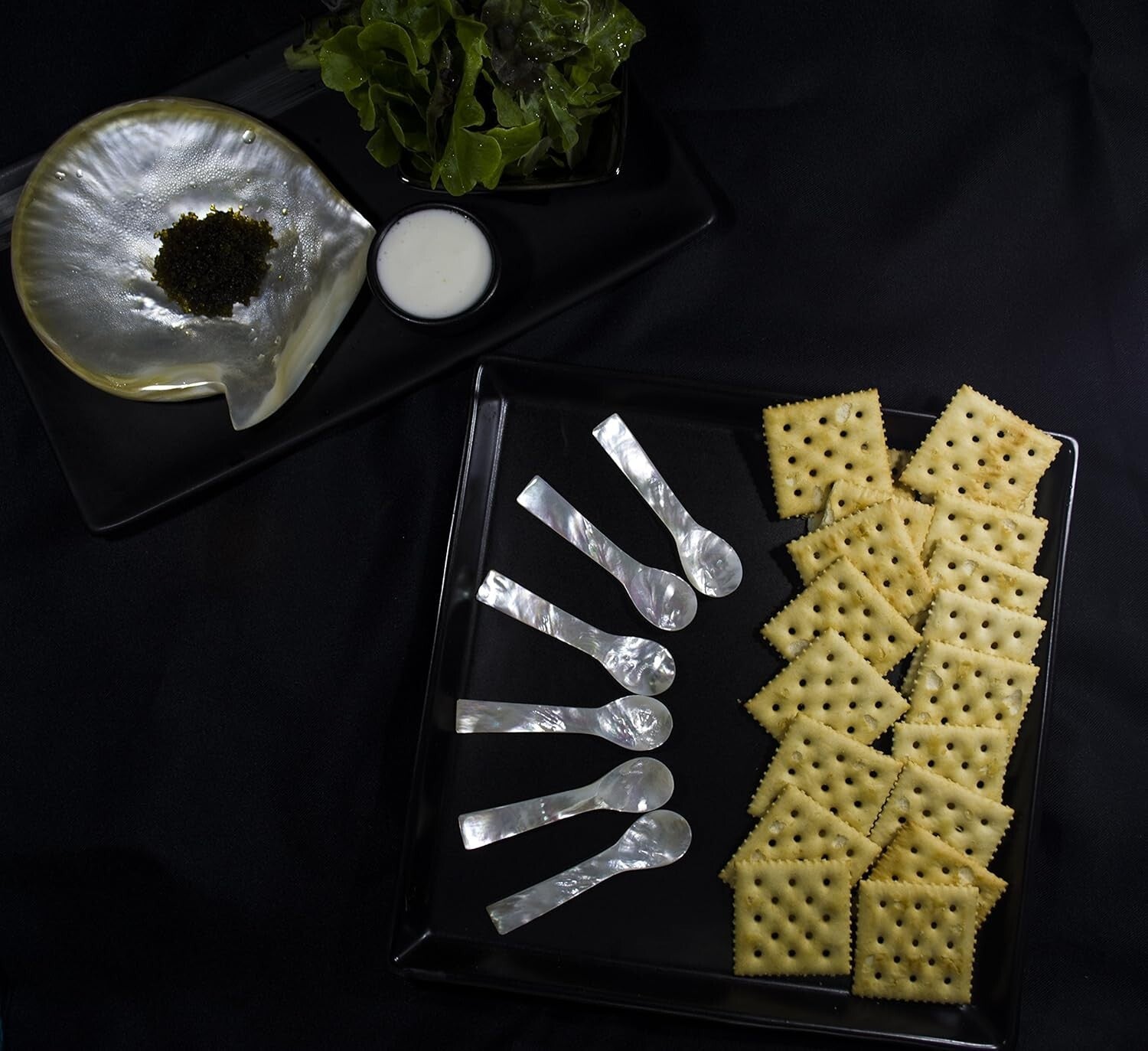 Elegant Handcraft Caviar Spoon Set of 6 - Exquisite 3.5-Inch Shell Design