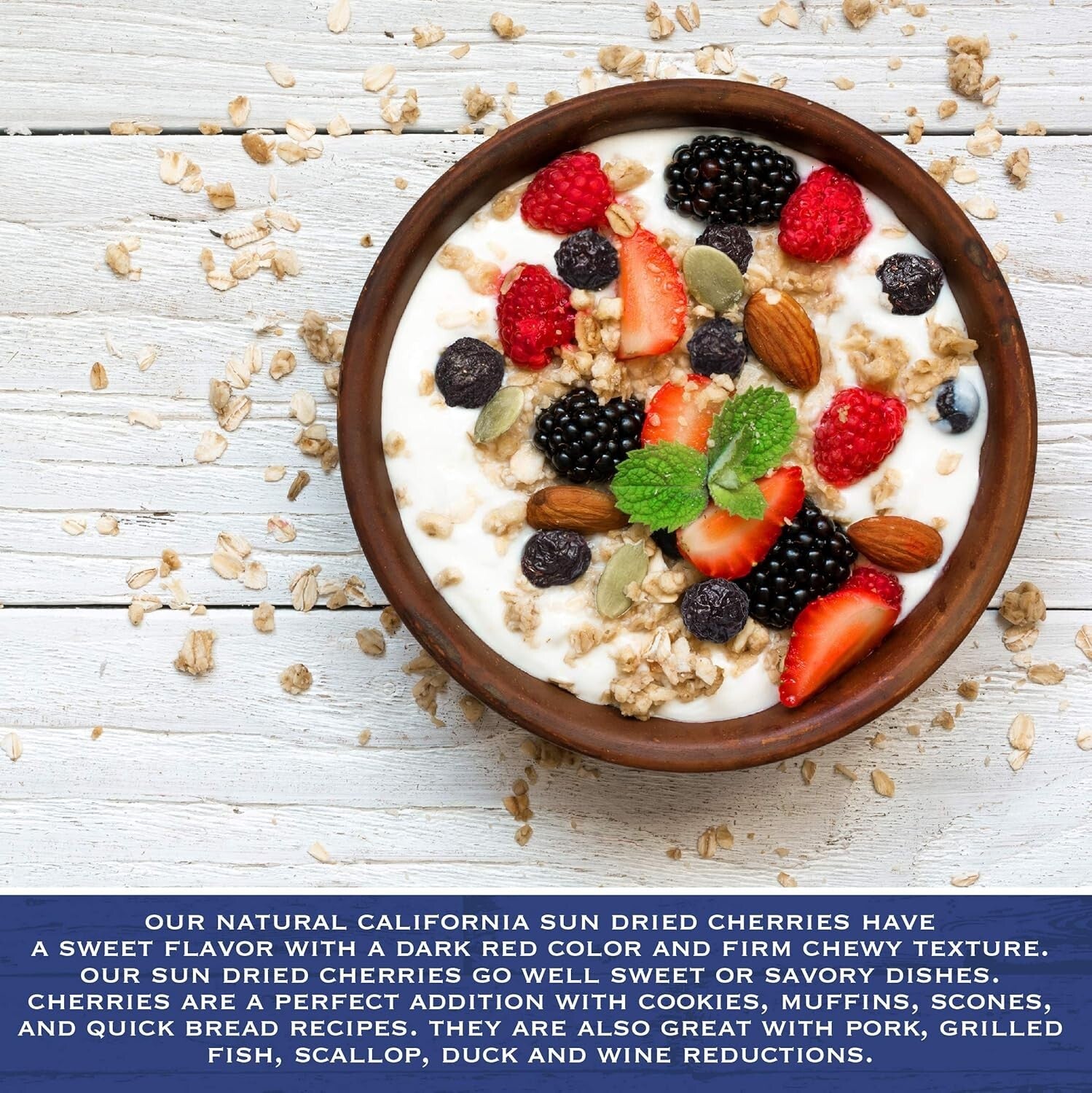 5 lbs Home Grown California Sun Dried Cherries - Intense Flavor & Real Fruit