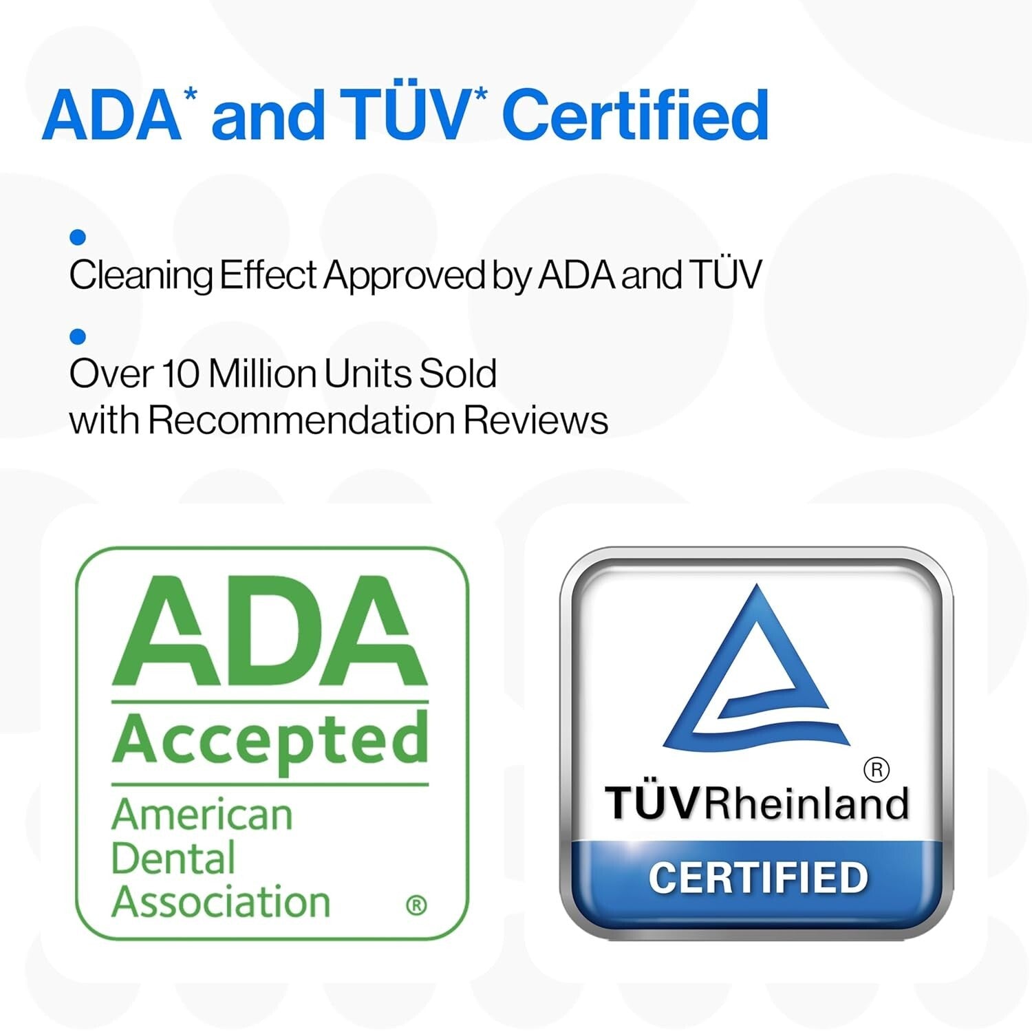 Waterproof Rechargeable Toothbrush with Missed Spot Detection and 2 Brush Heads