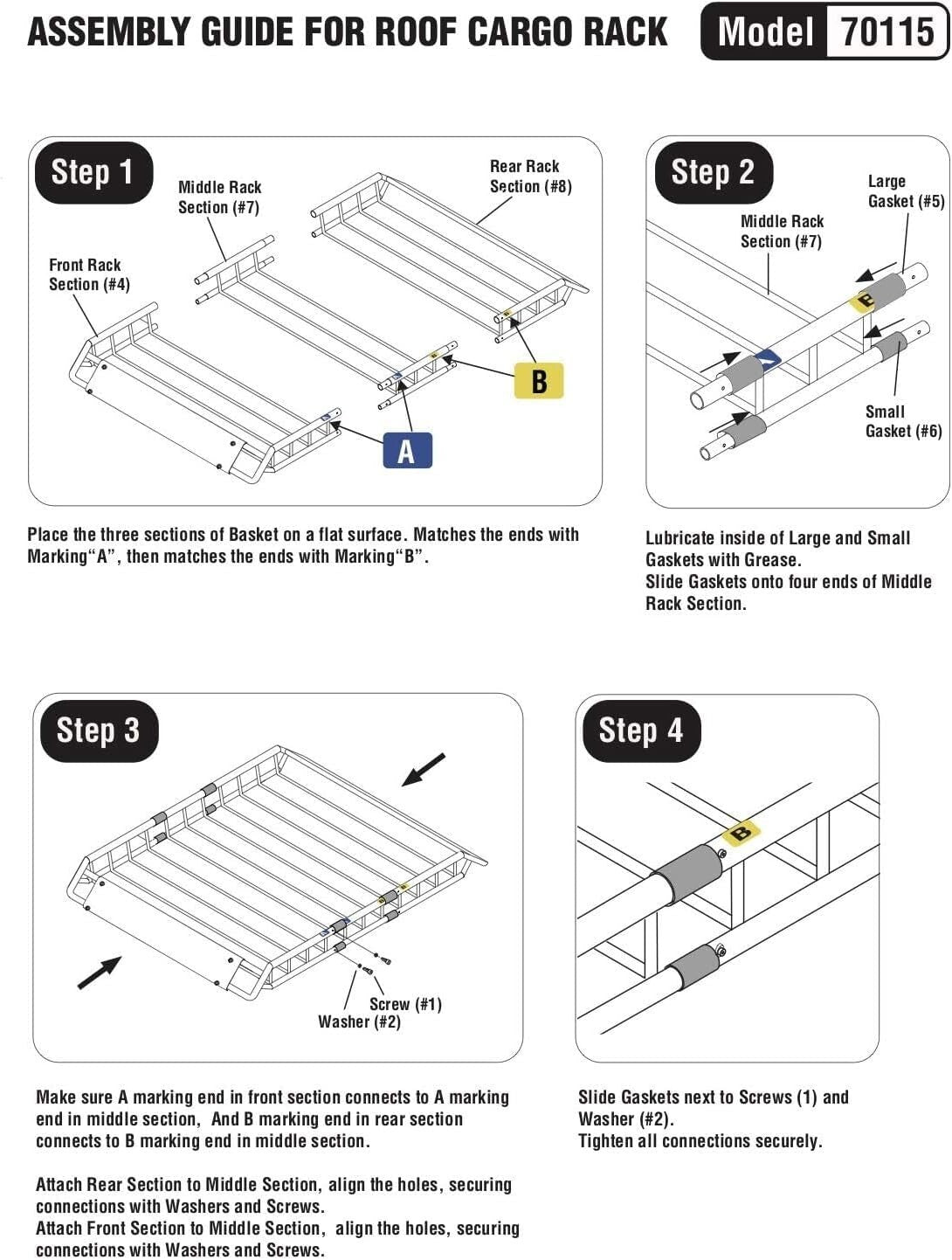 Heavy-Duty 150 lb Roof Rack Cargo Basket for SUVs & Pickup Trucks - Easy Install
