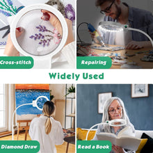 Load image into Gallery viewer, Adjustable 10X 30X LED Magnifying Glass with Stand - Perfect for Sewing &amp; Crafts