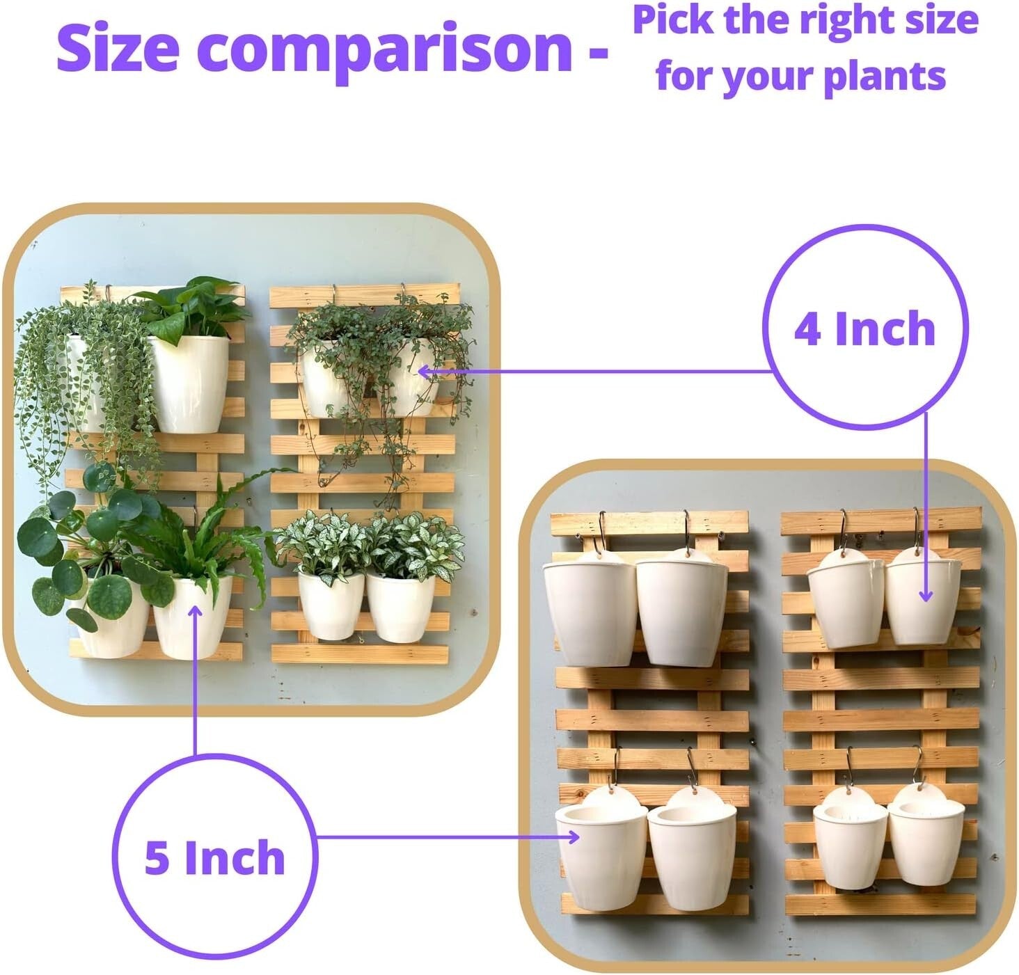 10-Pack Self-Watering Vertical Wall Planters for Stylish Indoor Herbs, 5"