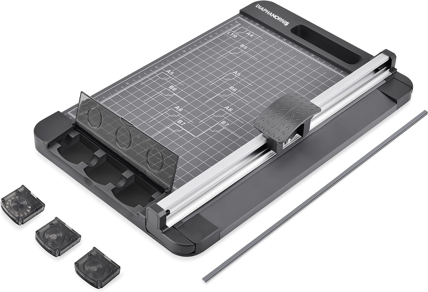 Versatile 3-in-1 Rotary Paper Cutter - 12 Inch Trimmer for Crafting & Office