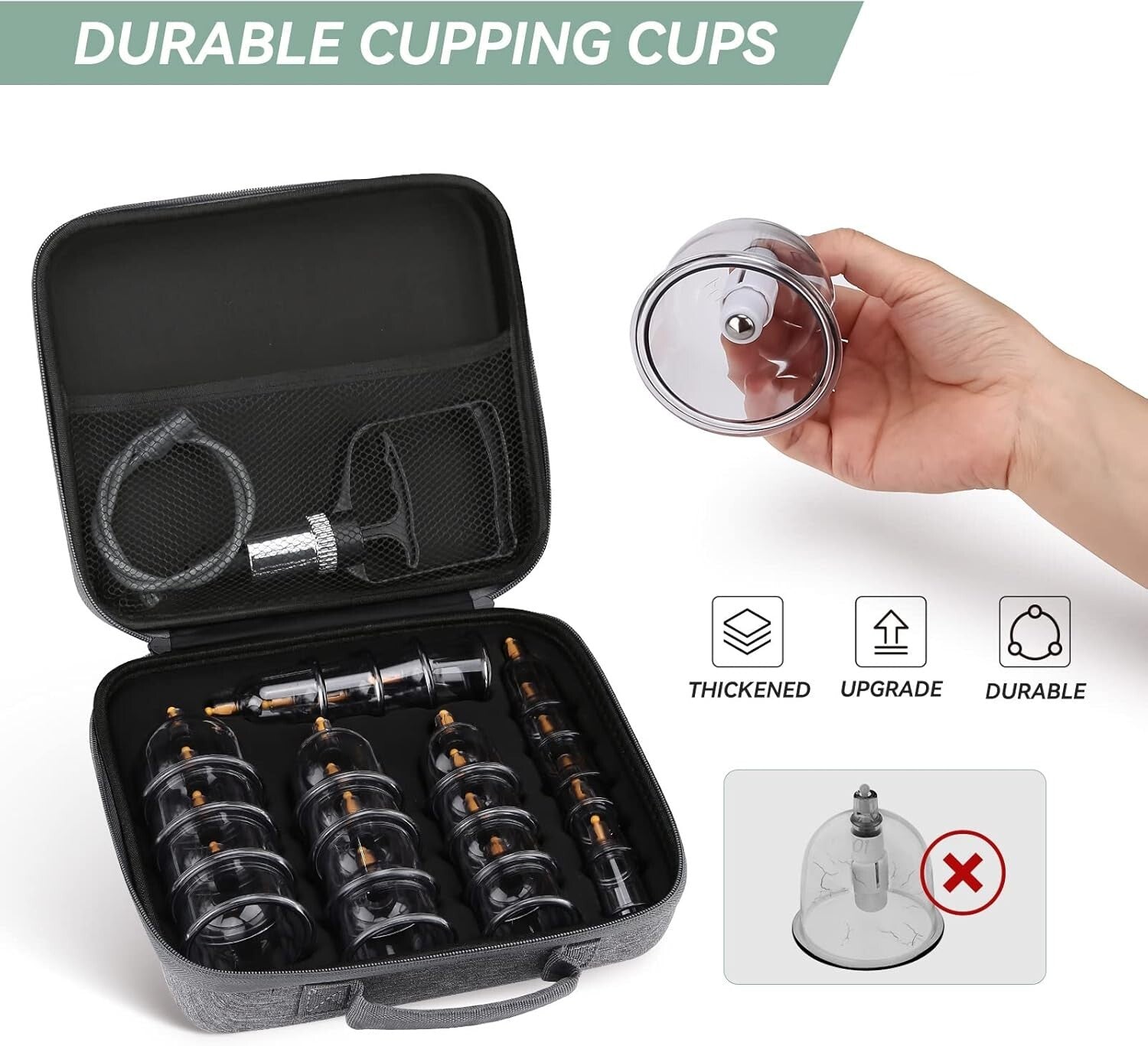 Portable Suction Cupping Set with 22 Cups - Achieve Deep Tissue Relaxation
