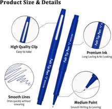 Load image into Gallery viewer, 60 Blue Felt Tip Pens - Non-Toxic, Quick-Drying for Classroom &amp; Office