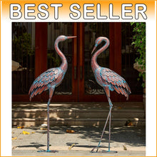 Load image into Gallery viewer, Exquisite Patina Metal Heron Statues for Elegant Outdoor Settings - 47-48 Inches