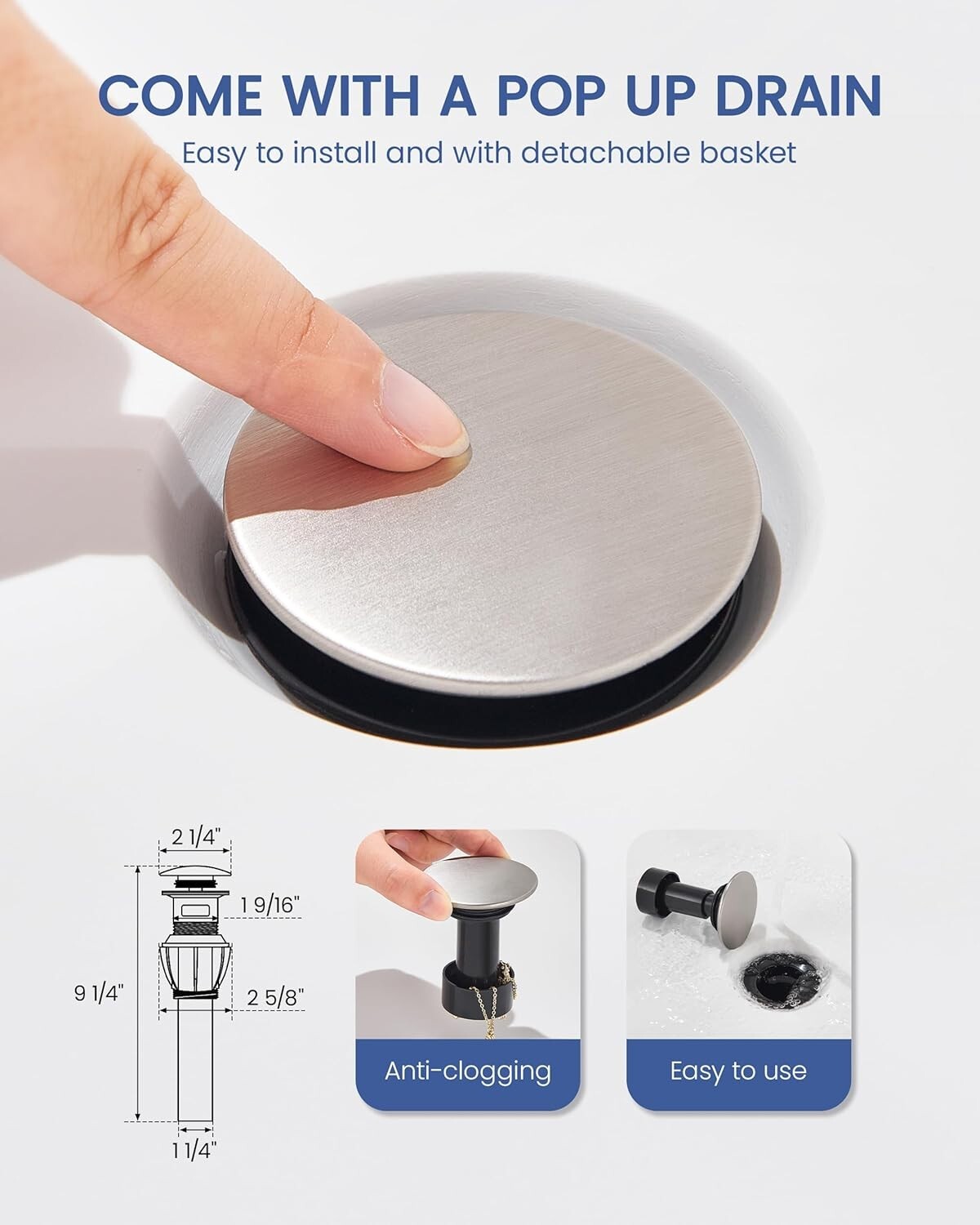 Elegant 4-Inch Centerset Bathroom Faucet with Dual Handles & Easy Drain Assembly