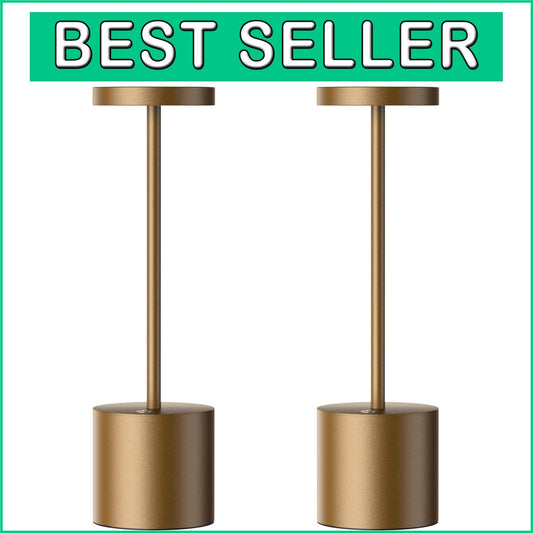 Dimmable Aluminum LED Table Lamp - Cordless & Rechargeable for Indoor/Outdoor