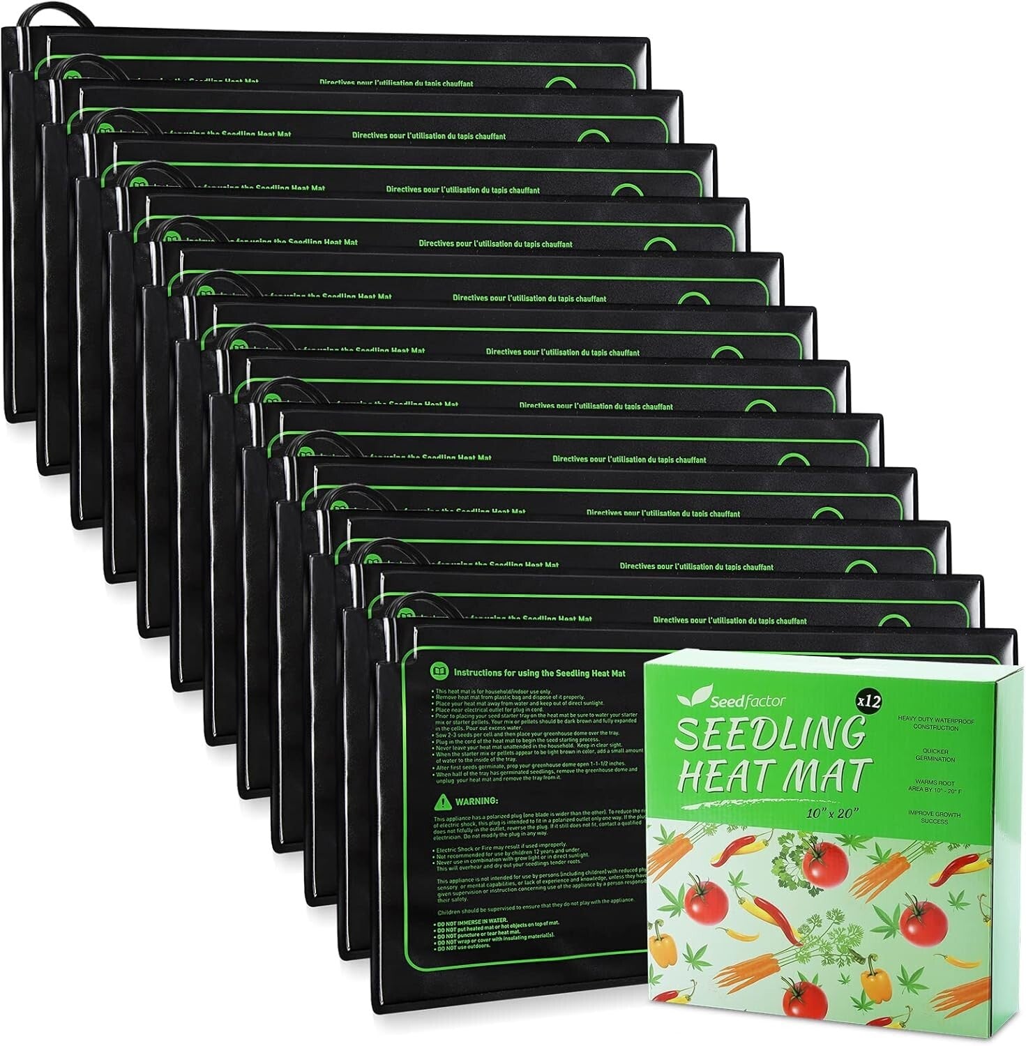 Versatile Indoor Gardening Heat Mat 12 Pack - Safe and Reliable Germination