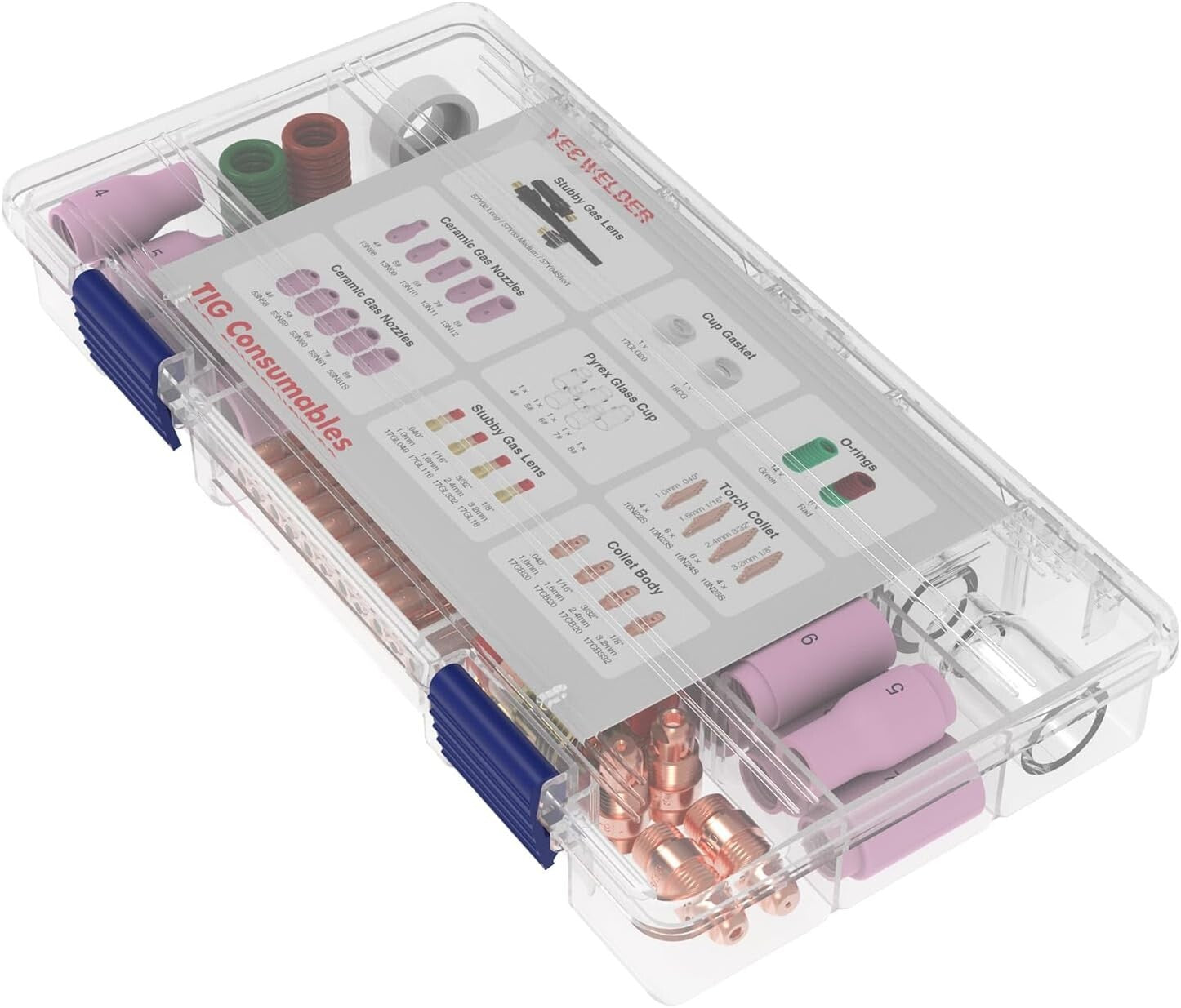 68-Piece TIG Welding Torch Accessory Kit for WP-17/18/26 - Durable & Lightweight