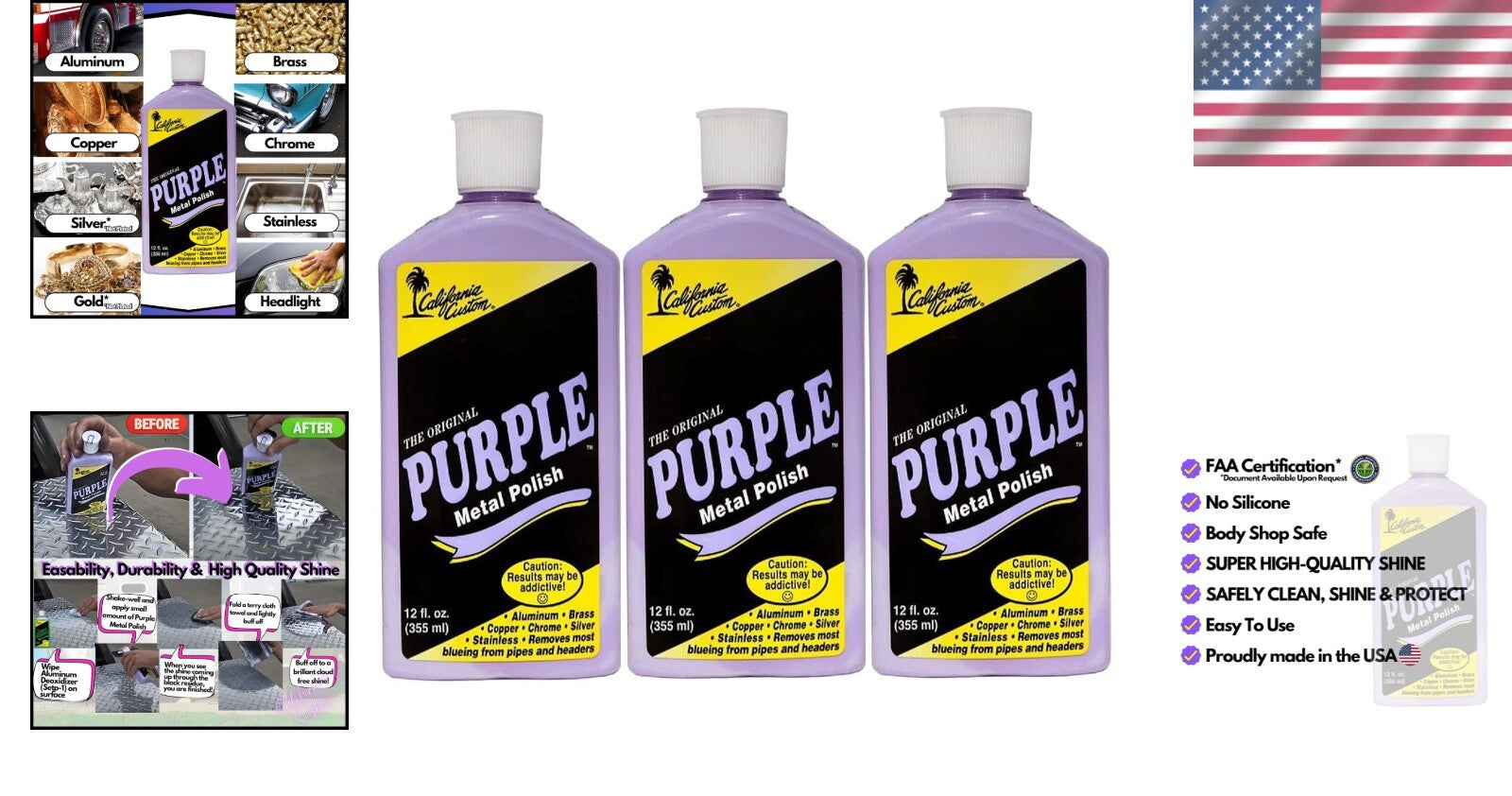 Multi-Purpose Purple Metal Polish - Shine and Protect Aluminum, Copper, Gold