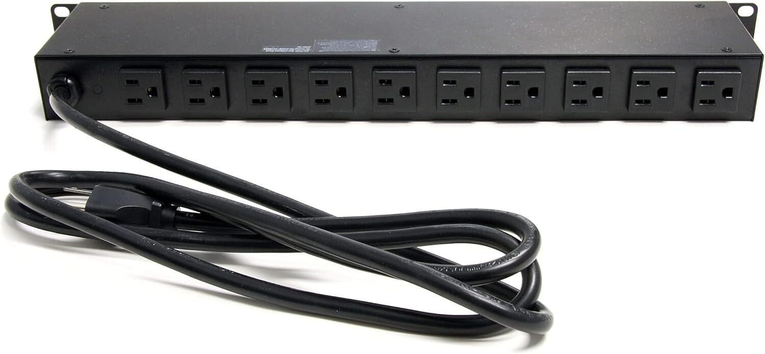 High-Durability 1U Surge Protector PDU with 16 Power Outlets and LED Indicators