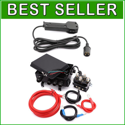 Heavy-Duty 12V Winch Solenoid Contactor with Pre-Wired Control Box & Hand Switch