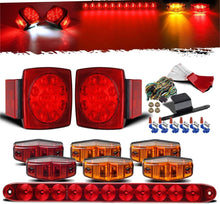 Load image into Gallery viewer, Submersible LED Trailer Light Kit with Square Tail &amp; Side Marker Lights, Unde...