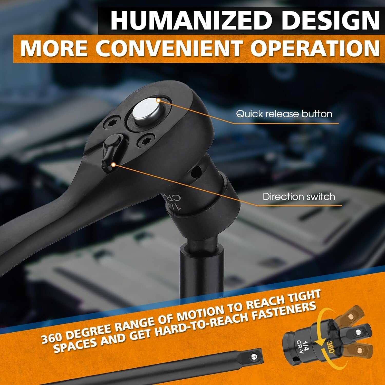 Efficient 1/4-Inch Drive 56-Piece Impact Socket Set - Superior Durability
