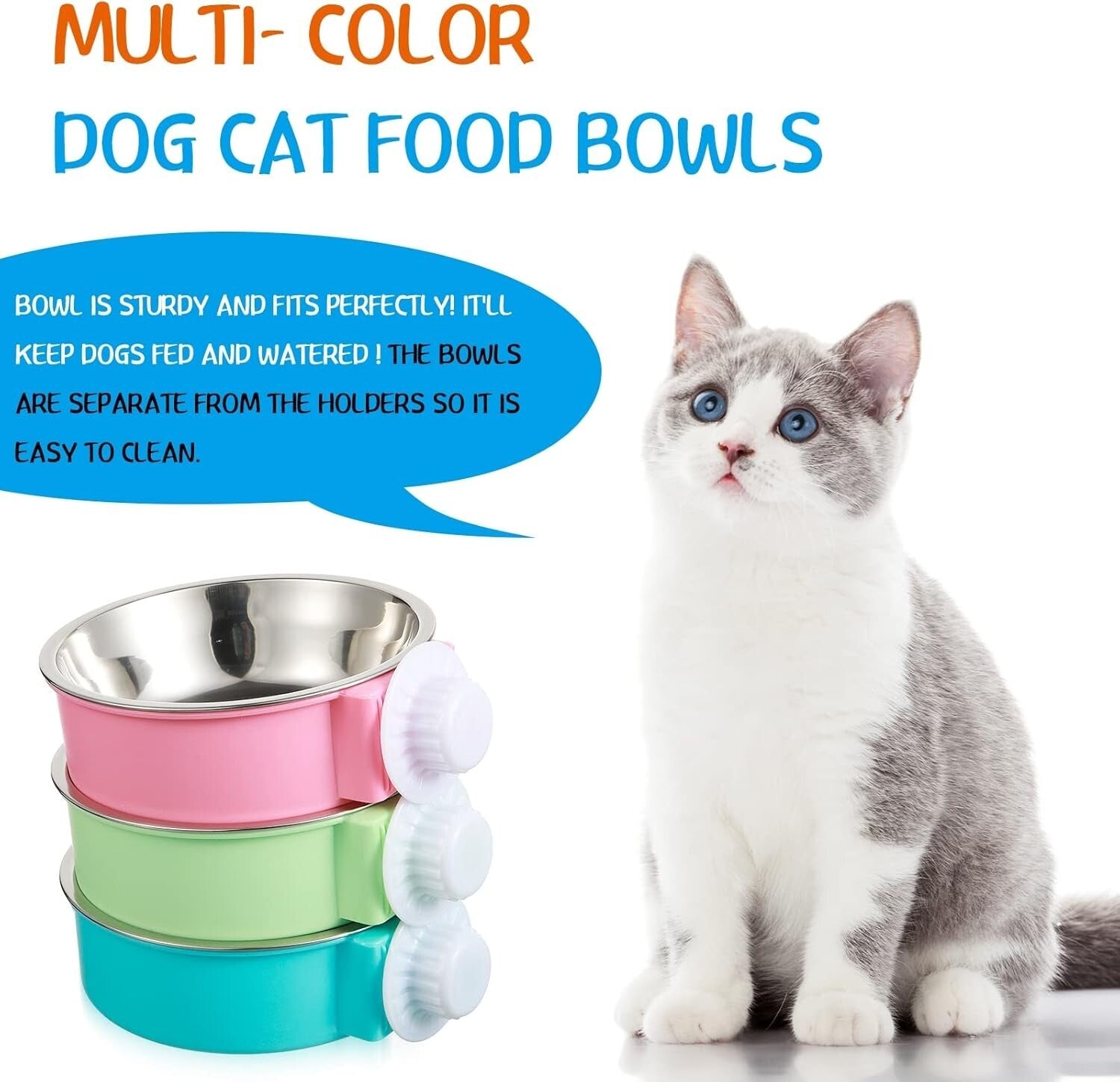 Easy-to-Clean 12-Pack Stainless Steel Dog and Pet Feeder Bowls - Modern Design