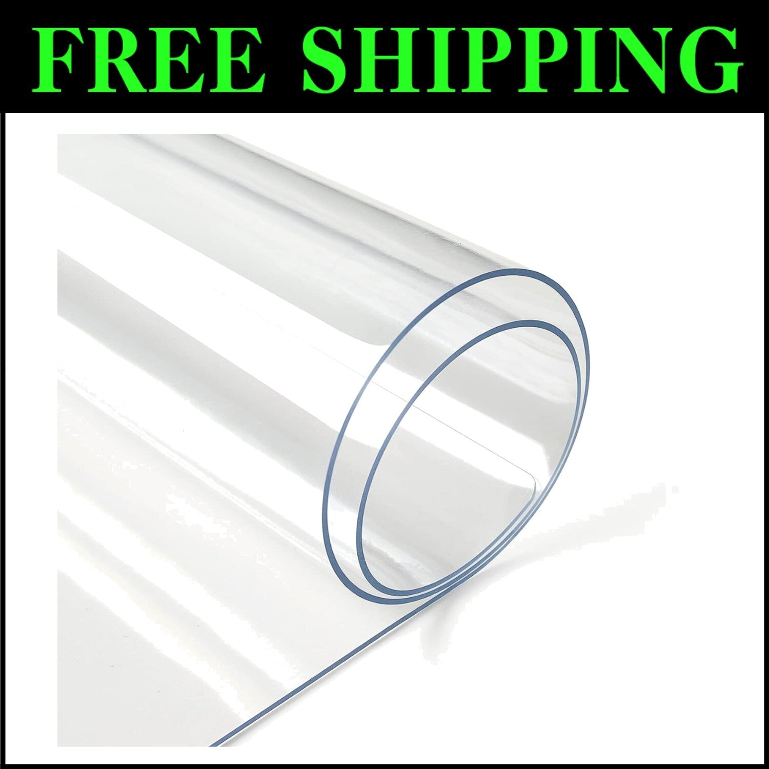 Glossy 1.5mm Clear Tablecloth Protector - 42x78 Inch Scratch & Stain Resistant