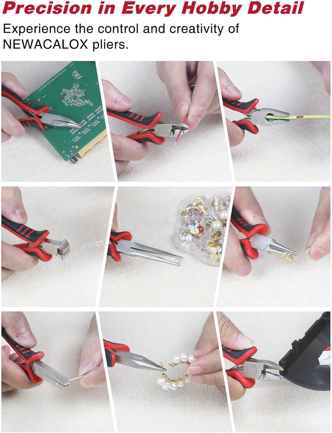 Durable Jewelry Pliers Set - 8 Essential Tools for Beading, Wire Wrapping & More