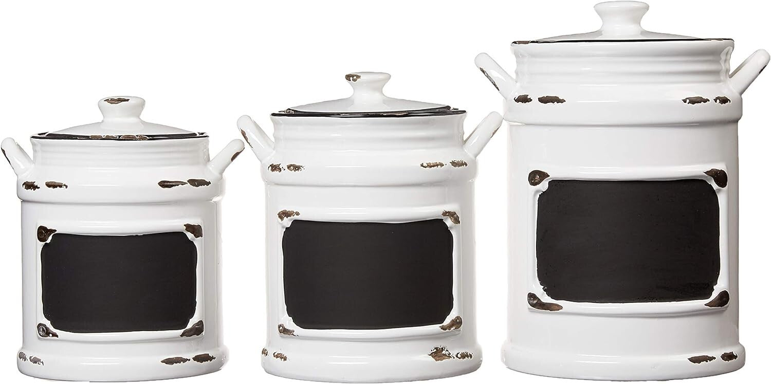 Stylish 3-Piece Ceramic Jar Set with Rubber Seal Lids for Kitchen Organization