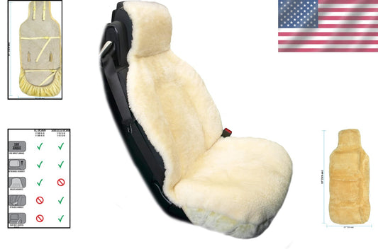 Ultra-Dense Sheepskin Seat Cover with Slip-Resistant Backing - Luxury Comfort