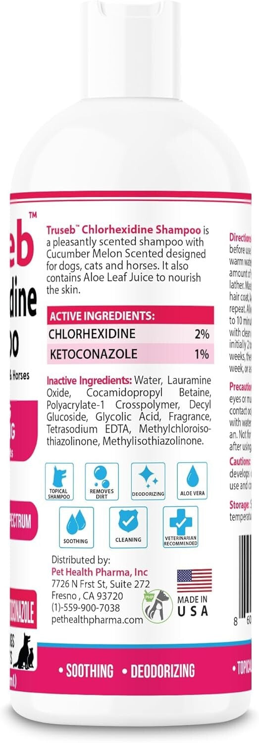 Ketoconazole & Chlorhexidine Shampoo for All Pets – 32 oz Duo Action Care