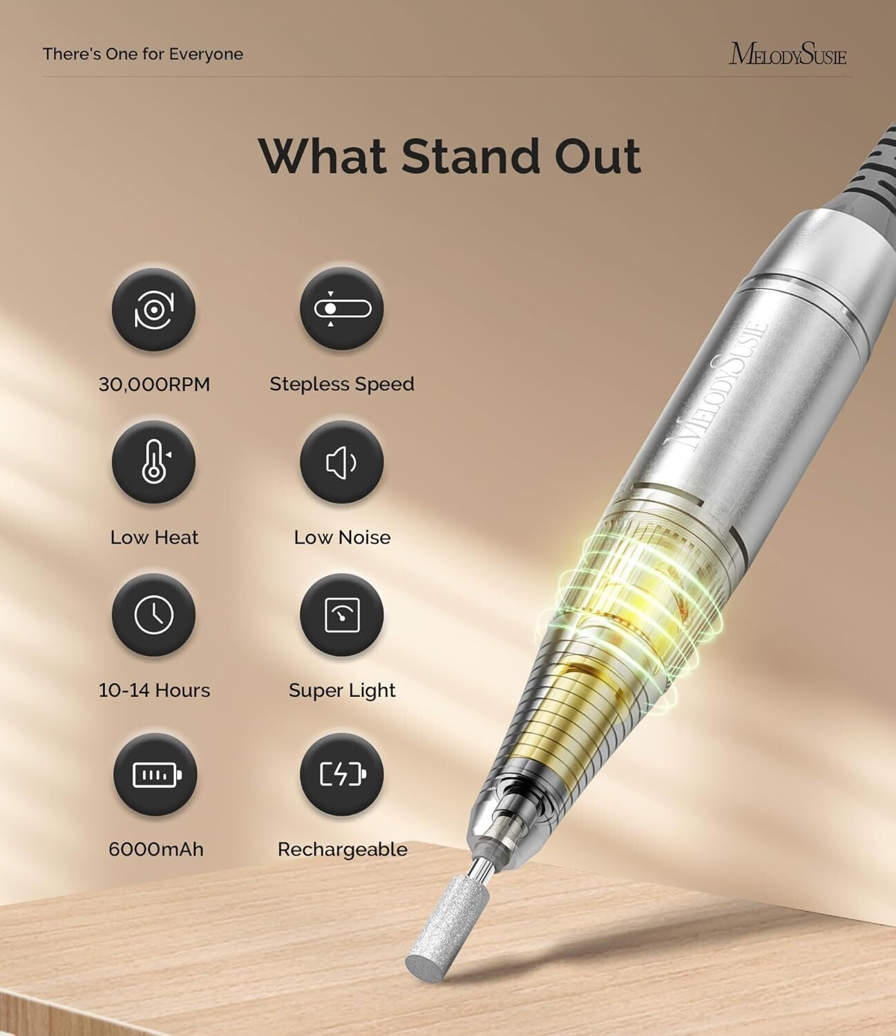 High-Speed Salon Nail Drill - 30,000 RPM with LCD Display & Low Vibration Design