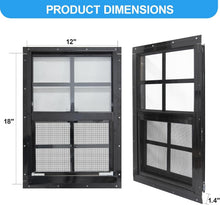 Load image into Gallery viewer, Energy-Efficient 2 Pack Shed Windows - 12x18 with Tempered Glass Protection