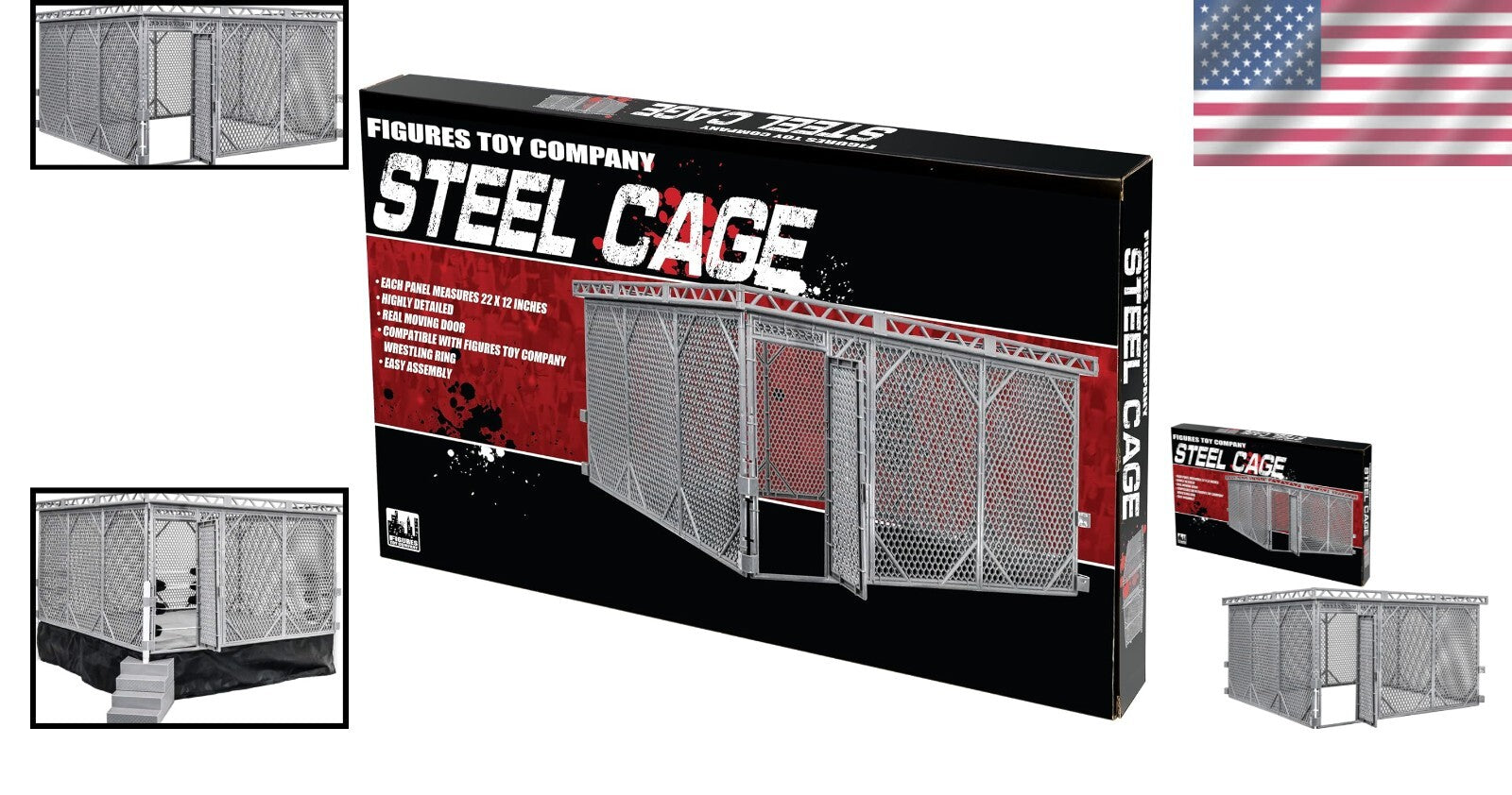 Compelling Steel Cage Playset for Wrestling Rings - Match Simulation
