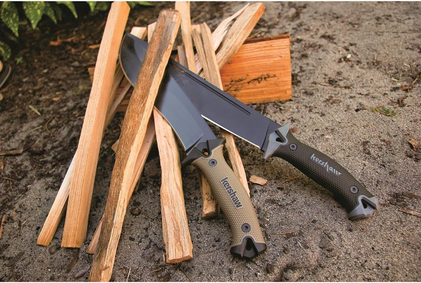 Camp 10 Tan Machete - 10-Inch Fixed Blade, Durable Survival Tool with Sheath