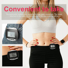 Load image into Gallery viewer, Unisex Clip-on Pedometer - Large LCD Step Tracker Kit with 32 AG13 Batteries