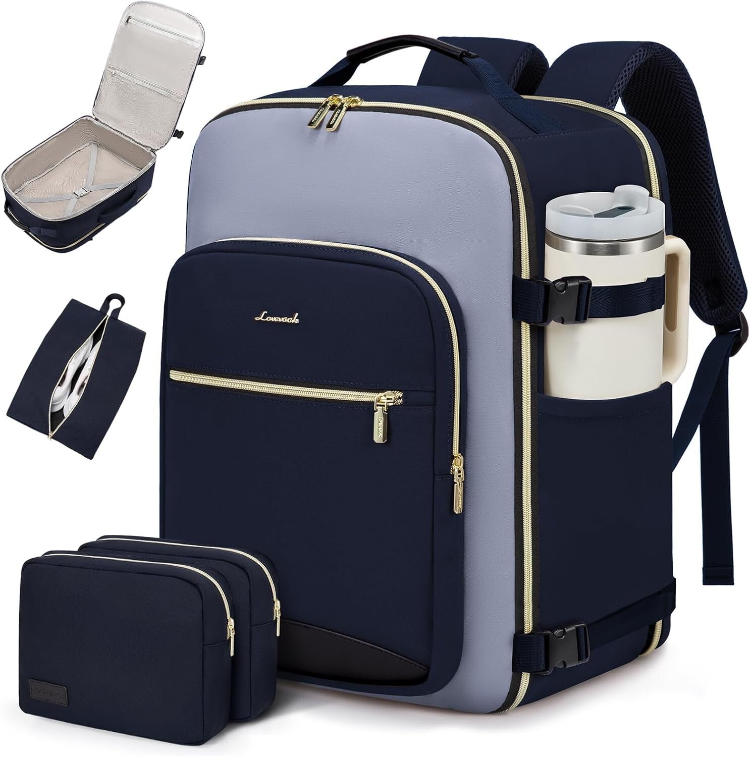 Comfortable 40L Unisex Travel Bag with Padded Laptop Compartment & Luggage Strap