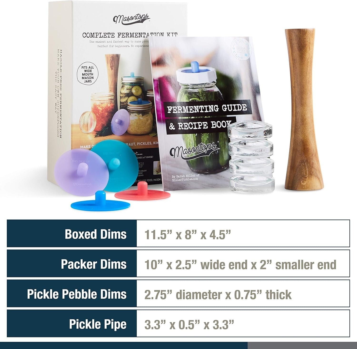 Deluxe Mason Jar Fermentation Set: Effortless Pickling and Sauerkraut Making