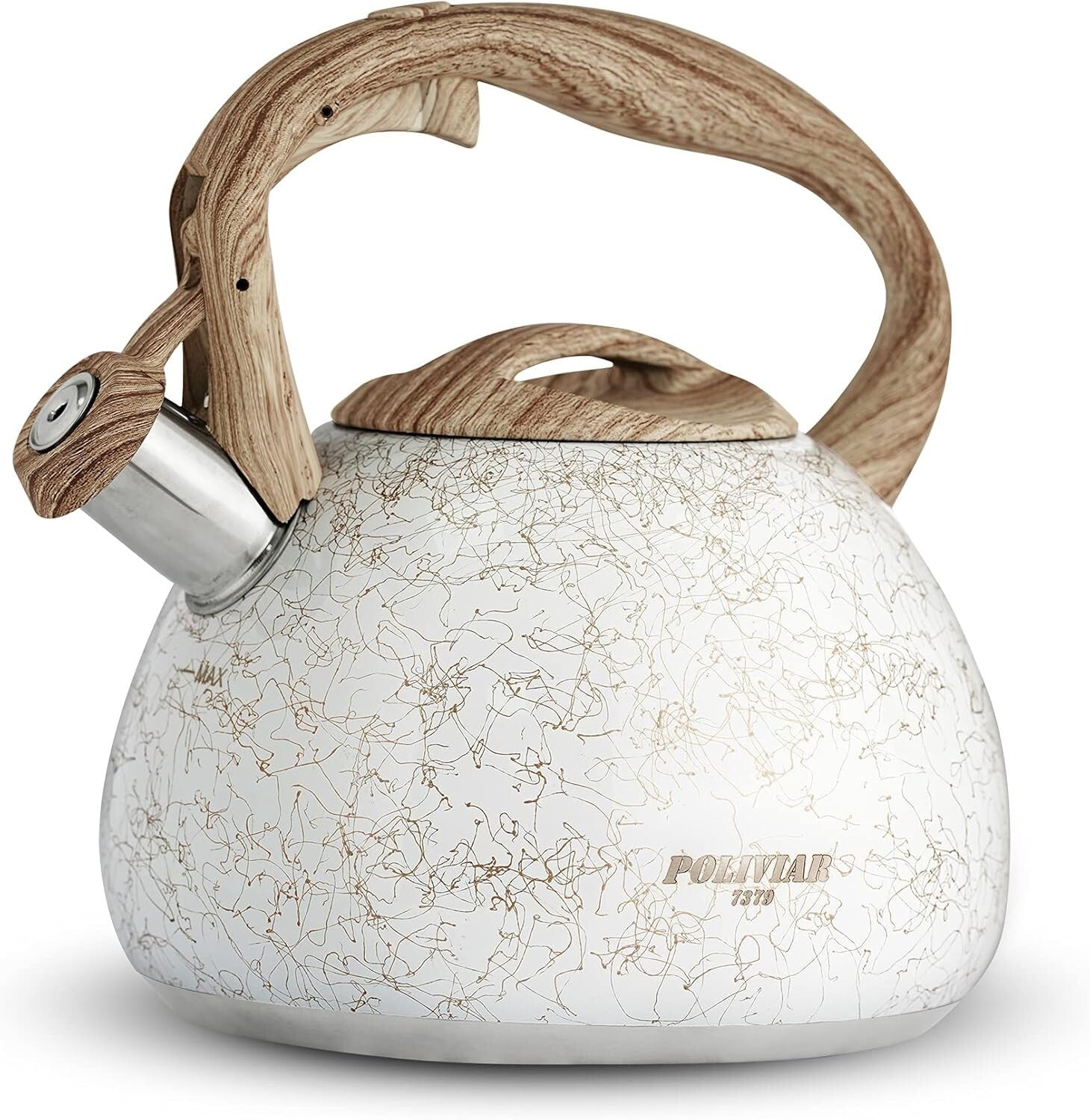 Anti-Hot 2.7 Quart Stainless Steel Tea Kettle with Loud Whistle for Safe Boiling