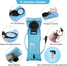 Load image into Gallery viewer, Lightweight Black Hydration Backpack with 3L TPU Bladder for Outdoor Adventures