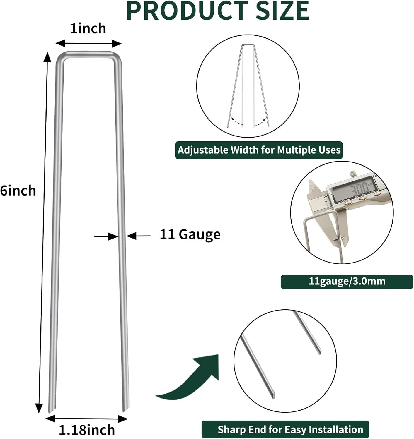 500 Galvanized Landscape Pins, 6 Inch Heavy-Duty Stakes for Efficient Gardening