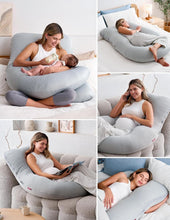 Load image into Gallery viewer, Removable Cover 57" U-Shaped Body Pillow with Cooling Feature for Pregnancy