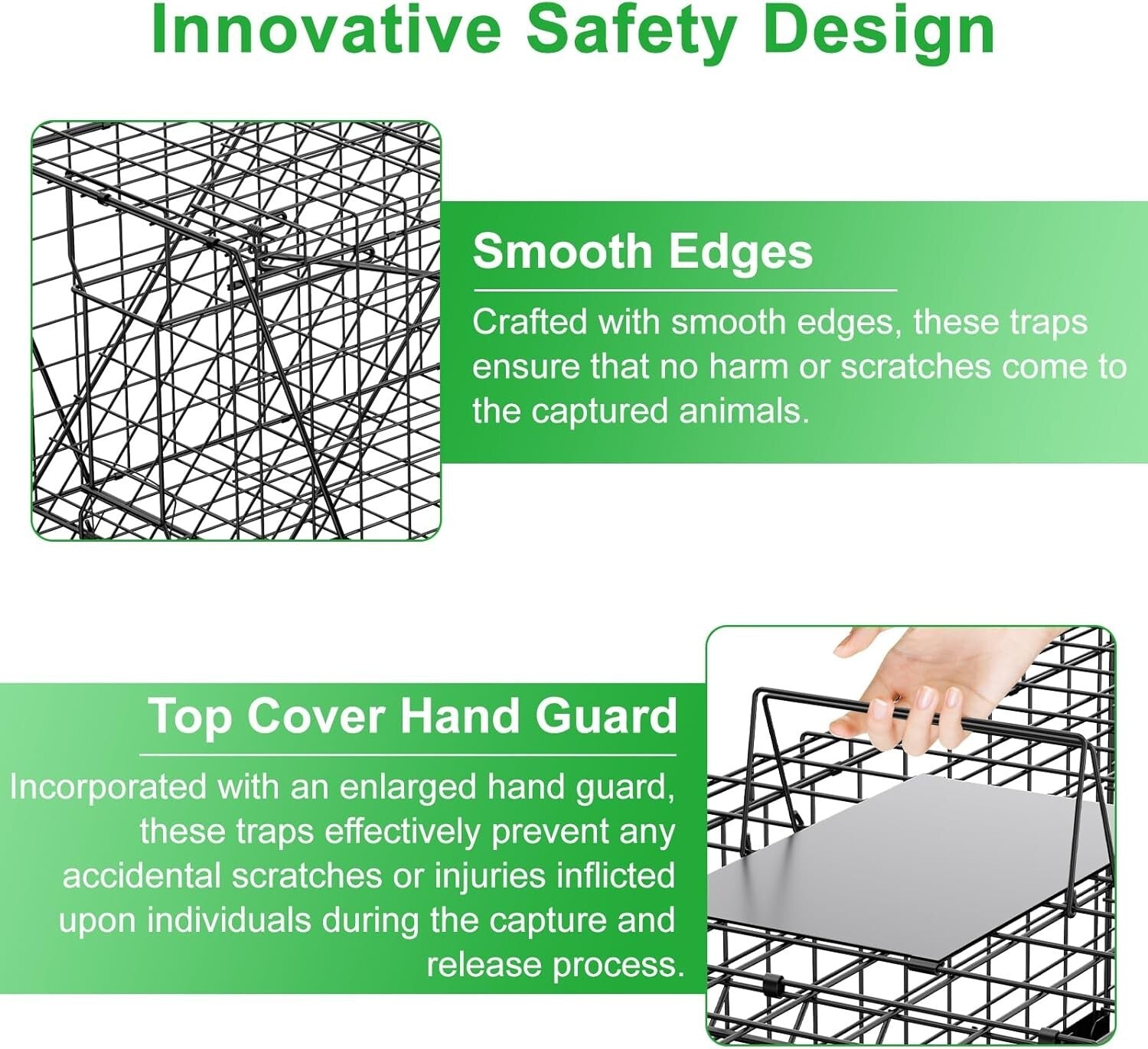 Stainless Steel Large Animal Trap - 51x19x17in for Dogs, Coyotes, Raccoons