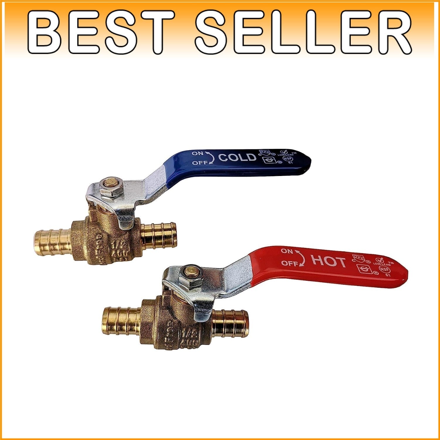 20-Pack 1/2" PEX Brass Ball Valves Hot & Cold for Reliable Plumbing Solutions