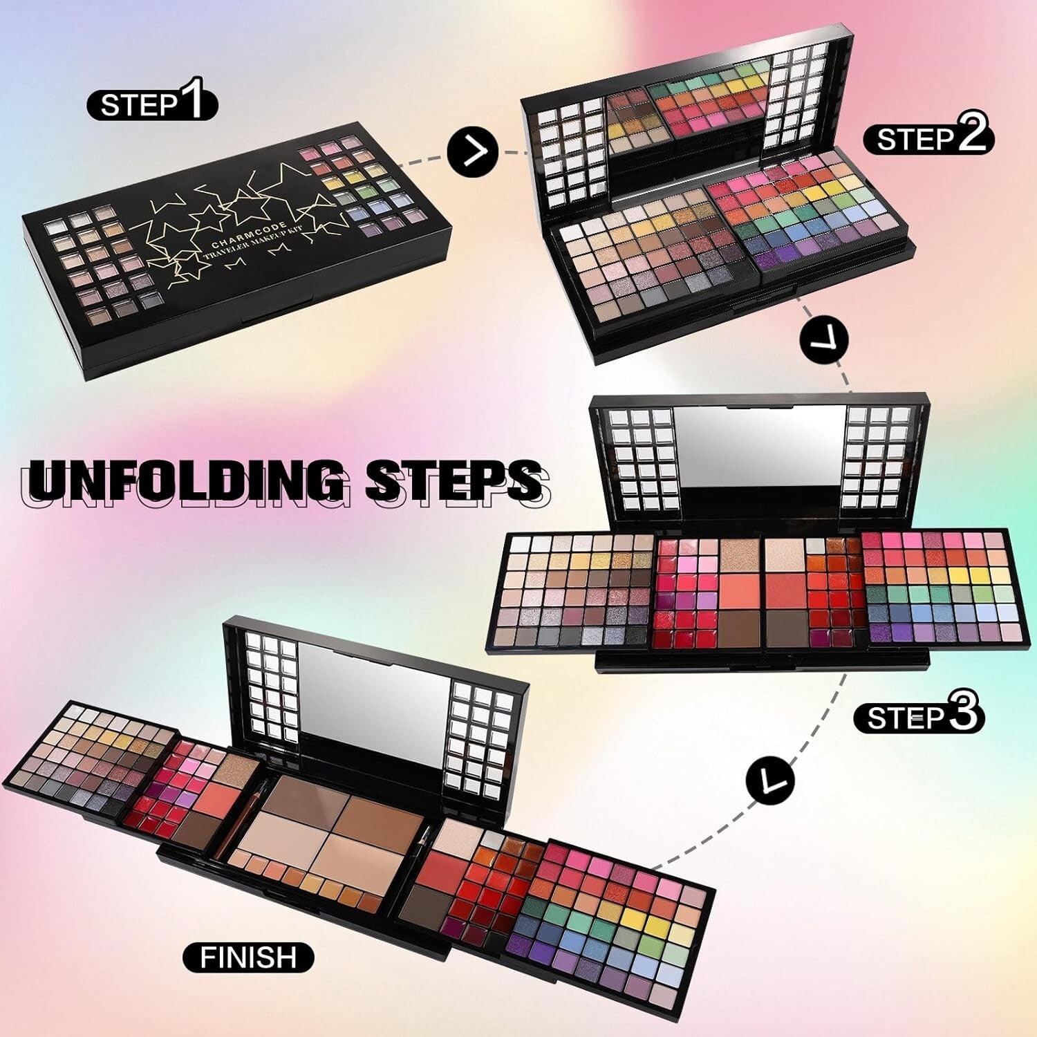 Elegant Makeup Gift Set for Women: All-in-One Case with Mirror and Tools