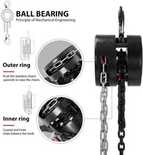 Load image into Gallery viewer, Heavy-Duty 1 Ton Manual Chain Hoist 10ft with Superior Alloy Steel Hooks