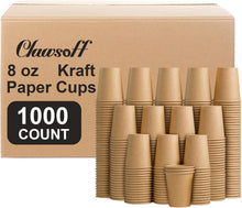 Load image into Gallery viewer, Stylish and Sturdy 8oz Kraft Paper Cups - Perfect for Any Celebration, 1000 Pack