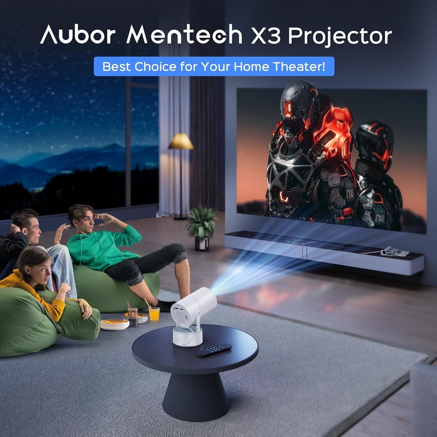 4K Mini Projector: WiFi, Bluetooth & Immersive 150'' Display for Gaming & Movies