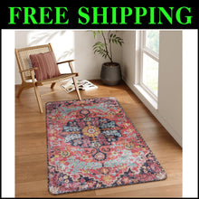 Load image into Gallery viewer, Stylish 3'x5' Fuchsia Non-Slip Rug - Ideal for Entrances &amp; High Traffic Areas