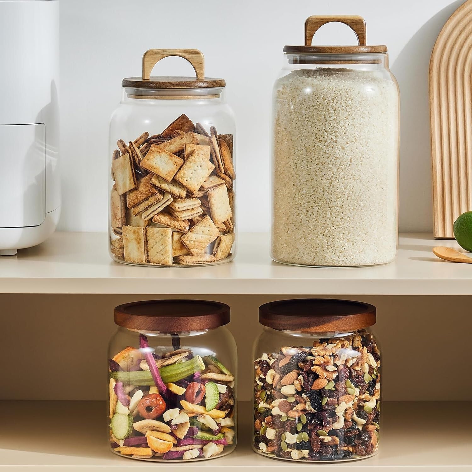 2-Pack Airtight 90oz Glass Jars - Perfect for Laundry Detergent & Pantry Items