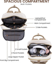 Load image into Gallery viewer, Durable USB Charging Backpack for 15.6 Inch Laptop - Water-Resistant Beige-Khaqi