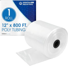 Load image into Gallery viewer, 12" x 800' Clear Plastic Tubing Roll - 2.1 Mil Poly for Versatile Packaging