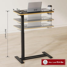 Load image into Gallery viewer, Versatile Height-Adjustable Bedside Table with Hidden Casters for Easy Mobility