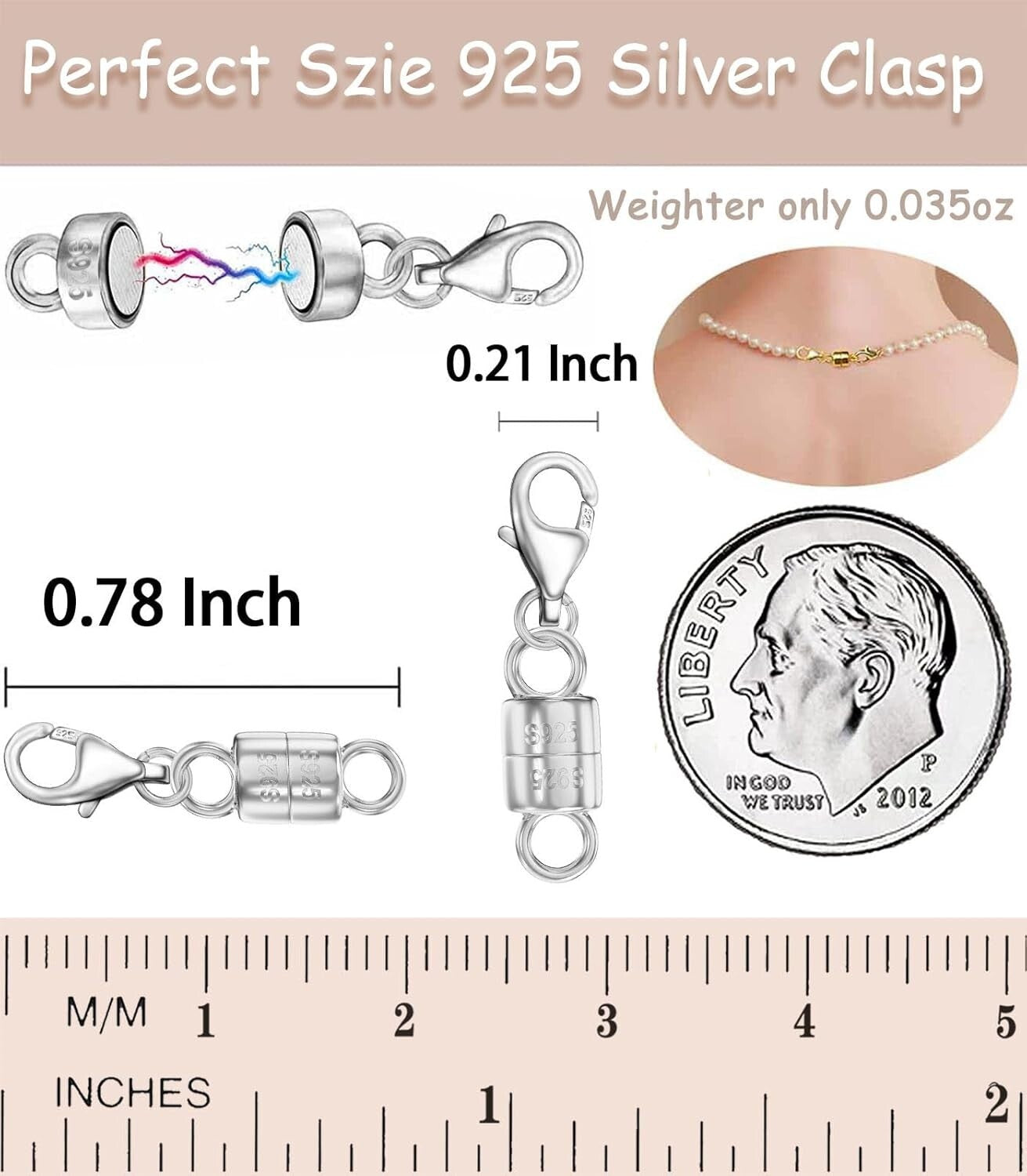 Magnetic 925 Sterling Silver Lobster Clasps - Perfect for Necklaces & Bracelets