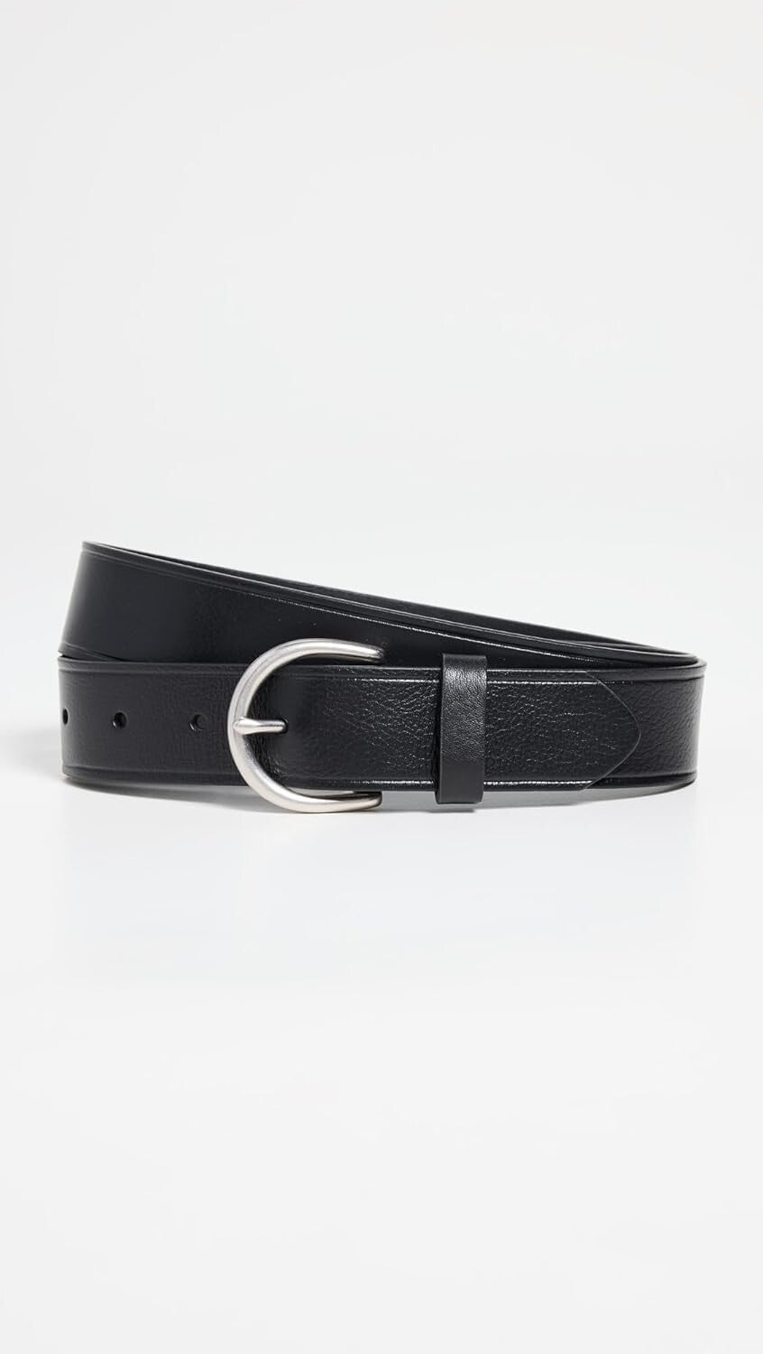 Chic Women's Medium Leather Belt with Durable Silver Buckle - Imported Quality