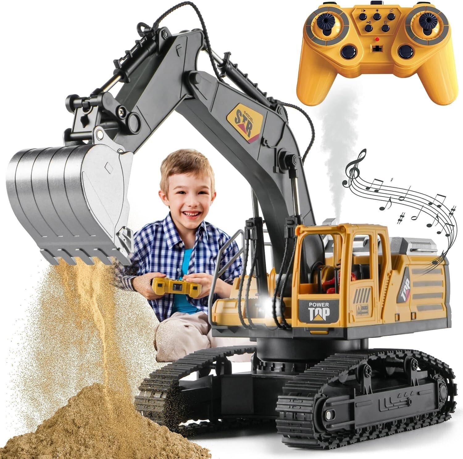 Remote Control Excavator Construction Toy - 360° Rotation & Realistic Features